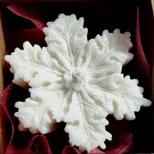 Bougie Flocon de Neige Artisanale Alsace | Parfum Fleur de Coton
