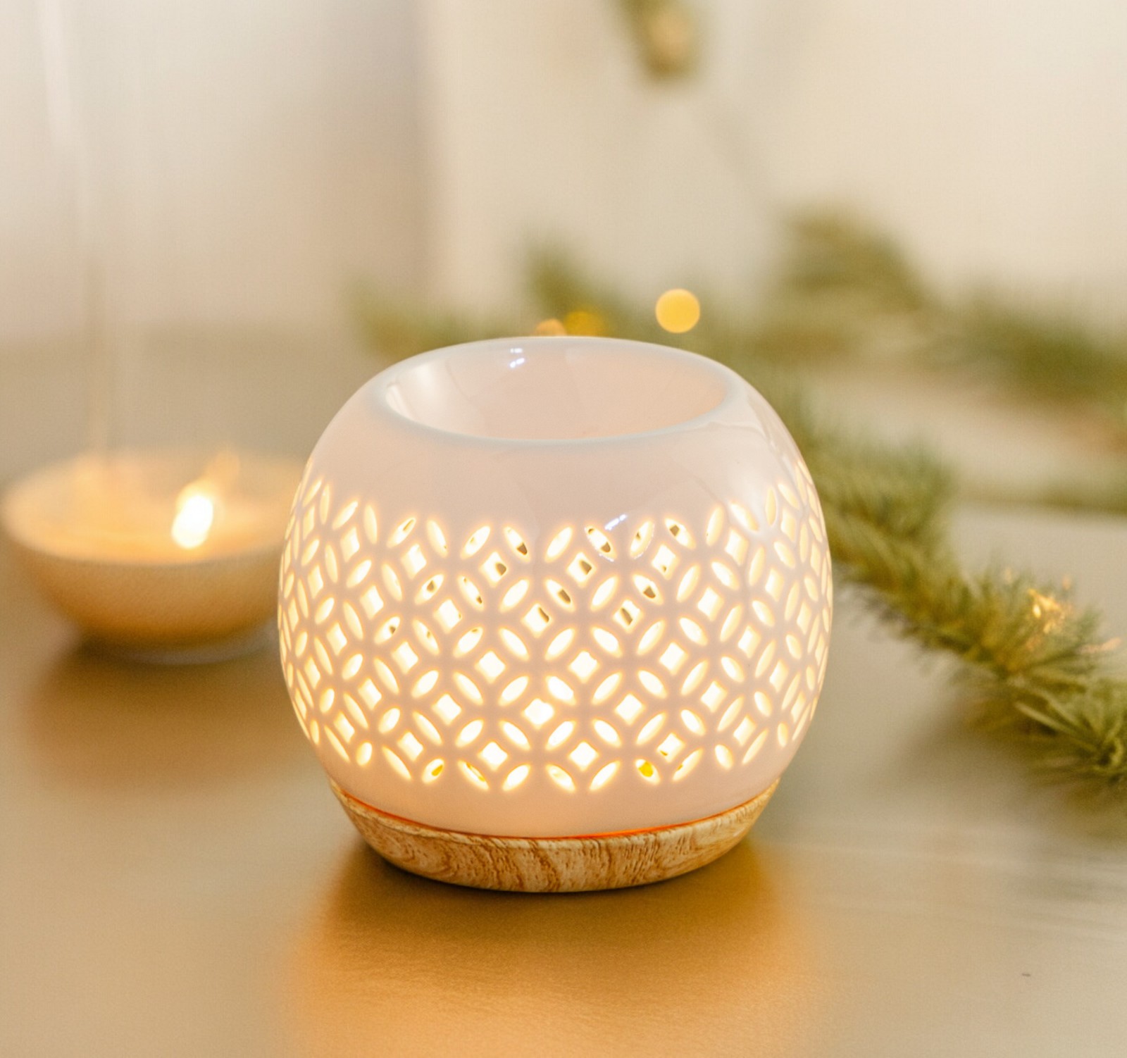 Brûle-parfum Qianbi céramique Noël décoration festive diffusion élixirs huiles essentielles monnaie porte-bonheur